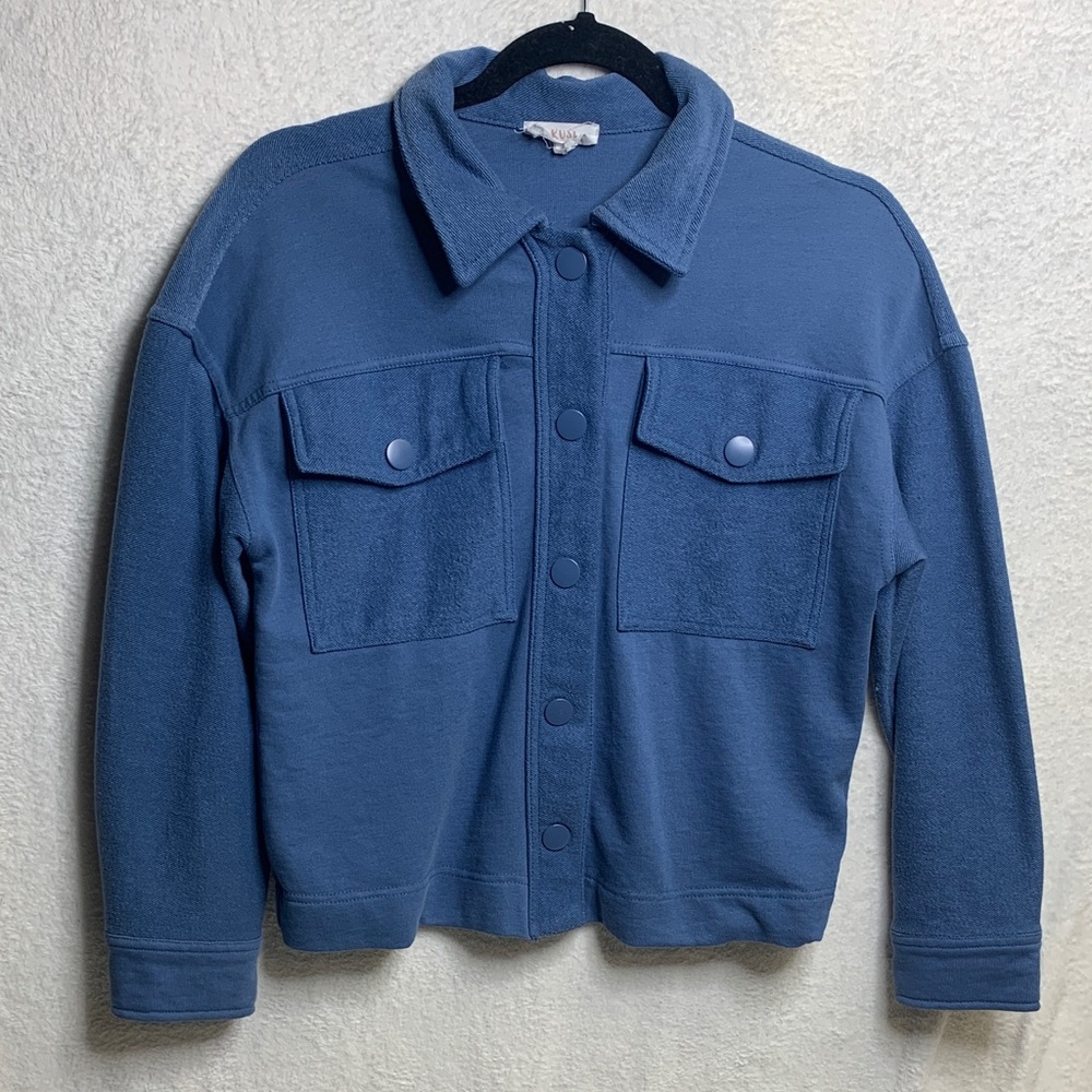 Hippie Rose Dusty Blue Button-Front Top long sleeved Women’s Sz CS